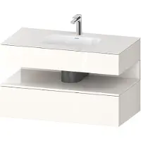 Duravit Collection One lavabo à encastrer avec meuble sous-vasque en console, 1000x550x600mm, niche blanc ultra-brillant, QA4786022220000, QA4786022220000