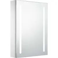 Syfax Armadietto Bagno con Specchio e LED 50x13x70 cm