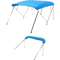 Vevor Biminitop tenda da sole per barca (4 teli), telaio in alluminio, biminitop impermeabile con borsa di stoccaggio, 216-229 cm (B) Blu