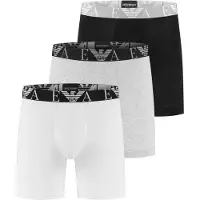 Emporio Armani per uomo. EM000261_AF20668 Set di 3 boxer neri in elastan (M), Nero, Bianco, Homewear, Grigio, Cotone