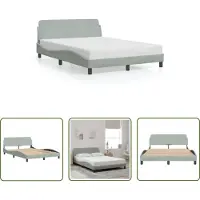 The Living Store Struttura letto con testiera in velluto grigio chiaro 120x200 cm