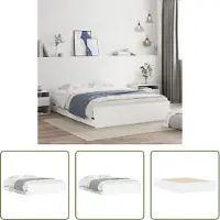 The Living Store Giroletto con cassetti bianco 150x200 cm materiale legno