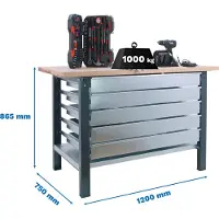 Simonwork (bancos De Trabajo) Banco Da Lavoro Bt6 Pro 5box 865x1200x750 Mm