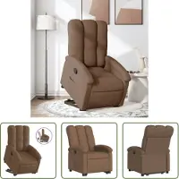 The Living Store Poltrona relax con supporto in tessuto marrone
