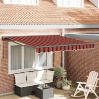 Prolenta Maison Exclusive - Tenda da sole Manuelle, 3 x 2,5 m, a righe orizzontali arancione-marrone