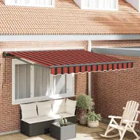 Prolenta Maison Exclusive - Tenda da sole manuale, 3,5 x 2,5 m, a righe orizzontali, color arancione-marrone