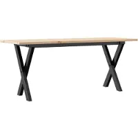 Syfax Tavolino Salotto Telaio a X 110x40x45 cm Legno Pino e Acciaio