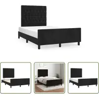 The Living Store Struttura letto con testiera nera 120x190 cm in velluto