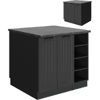Vicco isola cucina Fame-Line Grigio scuro 90 cm senza piano di lavoro, Model 57412