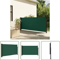 The Living Store Tenda laterale estensibile Verde scuro 120x500 cm