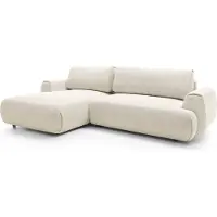 Furnlux Classic FURNLUX Divano angolare Borsa Crema Bianco e Nero 270cm / Colore principale: Beige / Dimensioni: 270 x 81 x 167 cm