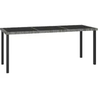 Syfax Tavolo da Pranzo da Giardino Grigio 180x70x73 cm in Polyrattan
