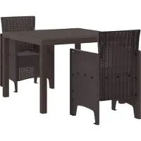 Prolenta Maison Exclusive - Set da pranzo per esterno, 3 pezzi, colore marrone, in polipropilene