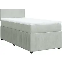Syfax Giroletto a Molle con Materasso Grigio Chiaro 100x200cm Velluto