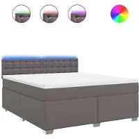 Syfax Giroletto a Molle con Materasso Grgio 180x200 cm in Pelle finta