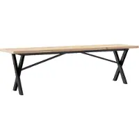 Syfax Tavolino Salotto Telaio a X 160x40x45,5 cm Legno Pino e Acciaio