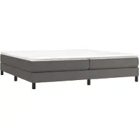 Syfax Giroletto a Molle con Materasso Grgio 200x200 cm in Pelle finta