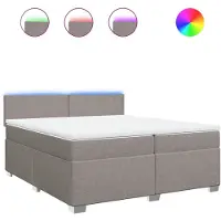 Syfax Giroletto a Molle con Materasso Tortora 200x200 cm in Tessuto