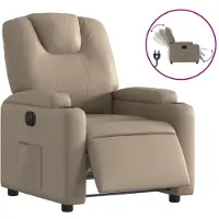Syfax Poltrona Reclinabile Elettrica Cappuccino in Pelle finta