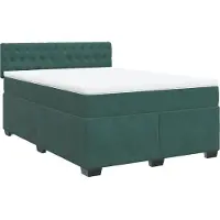 Syfax Giroletto a Molle con Materasso Verde Scuro 160x200 cm Velluto