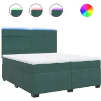 Syfax Giroletto a Molle con Materasso Verde Scuro 200x200 cm Velluto