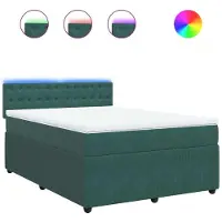 Syfax Giroletto a Molle con Materasso Verde Scuro 160x200 cm Velluto