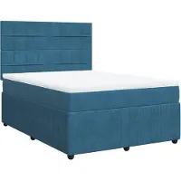 Syfax Giroletto a Molle con Materasso Blu Scuro 140x190 cm in Velluto