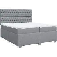 Syfax Giroletto a Molle con Materasso Grigio Chiaro 200x200cm Tessuto