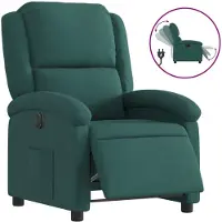 Syfax Poltrona Elettrica Reclinabile Verde Scuro in Tessuto