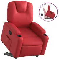 Syfax Poltrona Alzapersona Reclinabile Rosso in Pelle finta