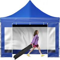 StarTech.com Padiglione - Padiglione pieghevole 3x3m - Poliestere rivestito in PVC 240g - Padiglione pop-up - Altezza regolabile 1,95-2,13m - Tenda per feste Tendone da spiaggia - Blu