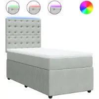 Syfax Giroletto a Molle con Materasso Grigio Chiaro 100x200cm Velluto