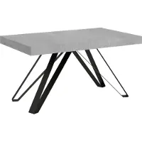 Ityhome - Tavolo allungabile 160/264x90 cm Terium cemento gambe antracite