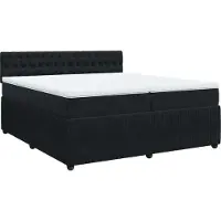 Syfax Giroletto a Molle con Materasso Nero 200x200 cm in Velluto