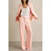 Reiss Wide Leg Suit Trouser Pink Taglia: 6L | Pantaloni da completo Outlet | Donna | Rosa