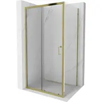 Mexen Apia cabina doccia scorrevole 100 x 70 cm, trasparente, dorata - 840-100-070-50-00