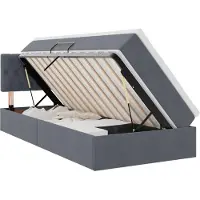 vidaXL Letto a castello con contenitore LED con materasso, grigio scuro, 90 x 190 cm, velluto