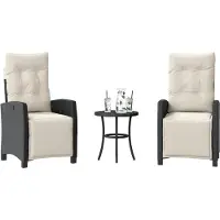 Prolenta Maison Exclusive - Set da bistrot 3 pezzi con cuscini Nero Poly Rattan