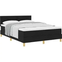 Syfax Letto a molle con cuscino Nero 160 x 200 cm Tessuto
