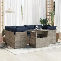 Prolenta Maison Exclusive - Set Divani da Giardino 7pz con Cuscini Grigio Polyrattan Acacia