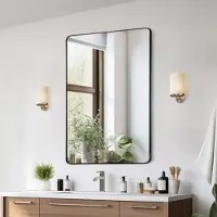 StarTech.com Specchio rettangolare da parete VEVRO - Specchio per il trucco 1016x762x25mm - Specchio da bagno di alta qualità - Design elegante per ogni bagno