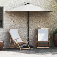 Prolenta Maison Exclusive - Ombrellone da giardino, colore sabbia, dimensioni 294 x 150 x 223 cm, realizzato in poliestere e acciaio