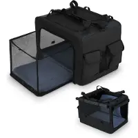 Costway cassa per cani pieghevole, portatile, con 2 aperture, finestra, cestino in rete e maniglie, borsa per cani di media e grande taglia 80x60x42cm