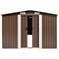 Syfax Casetta da Giardino 257x489x181 cm in Metallo Marrone