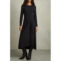 Reiss Ruched Plain Midi Navy Taglia: 6 | Abiti Midi Outlet | Donna | Blu