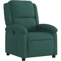 Syfax Poltrona Reclinabile Verde Scuro in Velluto