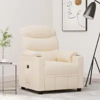 Prolenta Maison Exclusive - Poltrona relax elettrica in tessuto color crema