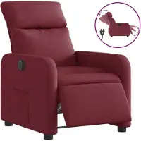 Syfax Poltrona Elettrica Reclinabile Rosso Vino in Tessuto