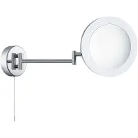 Searchlight Specchio LED d'ingrandimento, cromato/smerigliato, IP44, Ø 20 cm