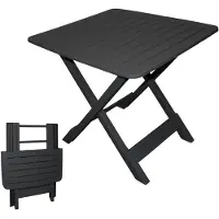 Spetebo Tavolino pieghevole antracite - 79 cm - Tavolino aggiuntivo per giardino, tavolo da campeggio